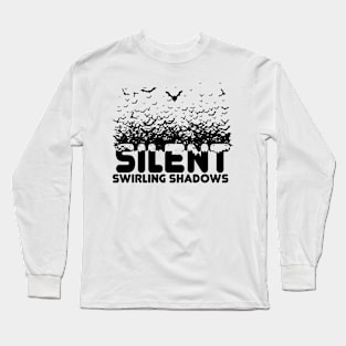 Bats Swarm Gift Halloween Silent SHadow Cool Art Bats Long Sleeve T-Shirt